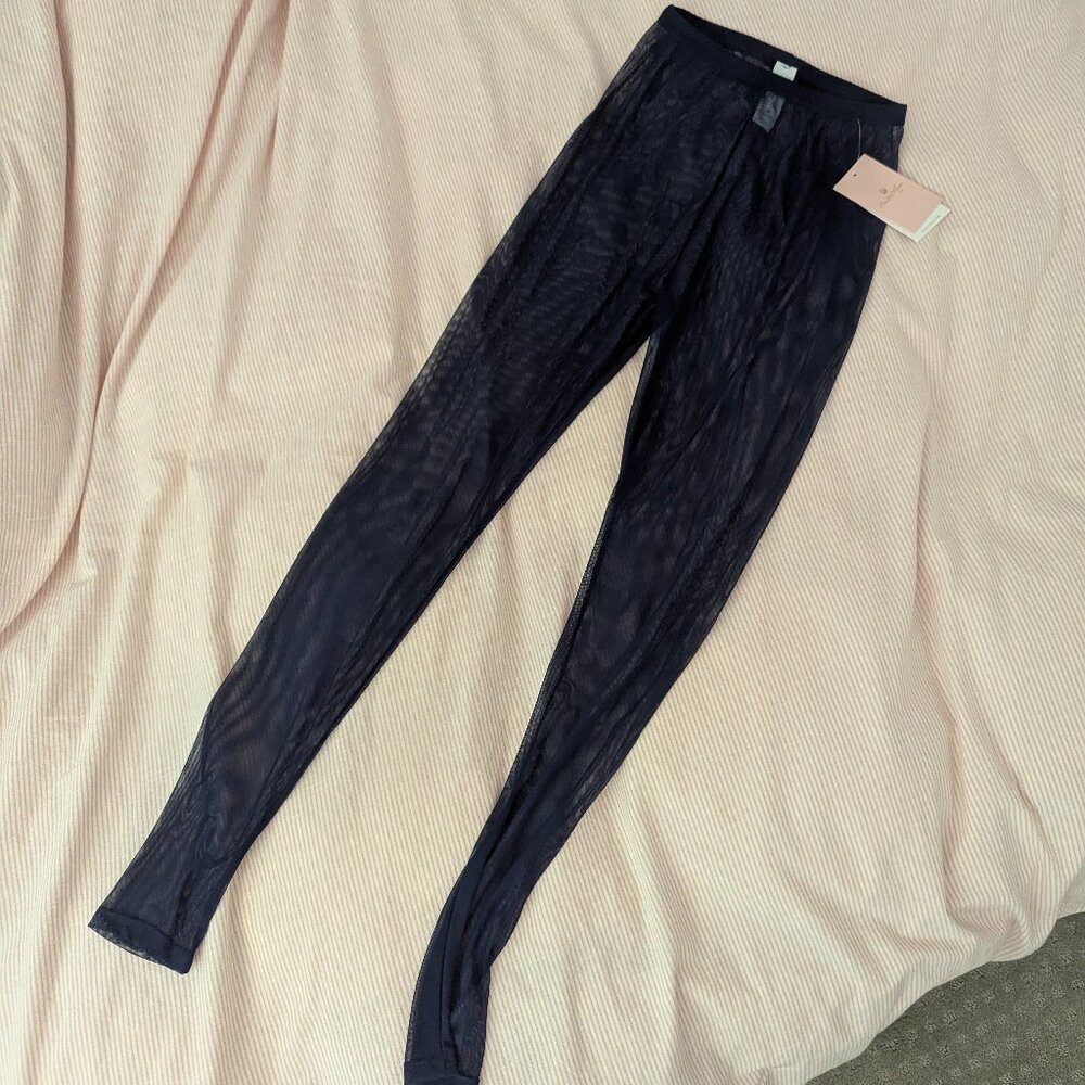 Ballet Rosa Laetitia Stretch Mesh Ballet Leggings in Marine (NWT)